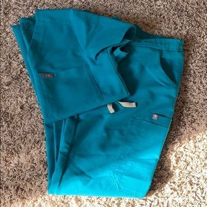 EUC FIGS teal XS